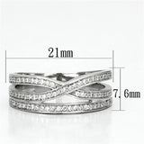 Rhodium 925 Sterling Silver Ring with AAA Grade CZ  in Clear