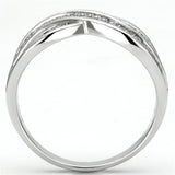 Rhodium 925 Sterling Silver Ring with AAA Grade CZ  in Clear