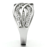 Rhodium 925 Sterling Silver Ring with AAA Grade CZ  in Clear