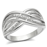 Rhodium 925 Sterling Silver Ring with AAA Grade CZ  in Clear