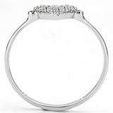 Rhodium 925 Sterling Silver Ring with AAA Grade CZ  in Clear