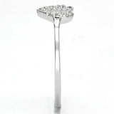 Rhodium 925 Sterling Silver Ring with AAA Grade CZ  in Clear