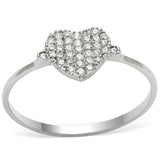 Rhodium 925 Sterling Silver Ring with AAA Grade CZ  in Clear