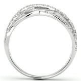 Rhodium 925 Sterling Silver Ring with AAA Grade CZ  in Clear