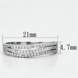 Rhodium 925 Sterling Silver Ring with AAA Grade CZ  in Clear