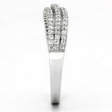 Rhodium 925 Sterling Silver Ring with AAA Grade CZ  in Clear