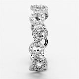 Rhodium 925 Sterling Silver Ring with AAA Grade CZ  in Clear