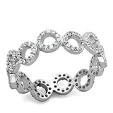 Rhodium 925 Sterling Silver Ring with AAA Grade CZ  in Clear