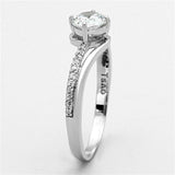 Rhodium 925 Sterling Silver Ring with AAA Grade CZ  in Clear