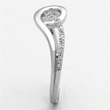Rhodium 925 Sterling Silver Ring with AAA Grade CZ  in Clear