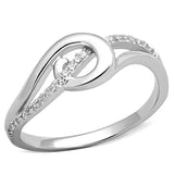 Rhodium 925 Sterling Silver Ring with AAA Grade CZ  in Clear
