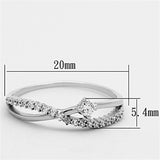 Rhodium 925 Sterling Silver Ring with AAA Grade CZ  in Clear