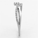 Rhodium 925 Sterling Silver Ring with AAA Grade CZ  in Clear