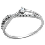 Rhodium 925 Sterling Silver Ring with AAA Grade CZ  in Clear