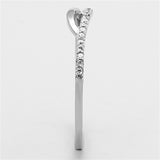 Rhodium 925 Sterling Silver Ring with AAA Grade CZ  in Clear