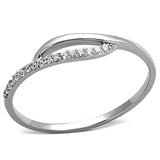 Rhodium 925 Sterling Silver Ring with AAA Grade CZ  in Clear