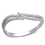 Rhodium 925 Sterling Silver Ring with AAA Grade CZ  in Clear