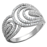 Rhodium 925 Sterling Silver Ring with AAA Grade CZ  in Clear