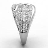 Rhodium 925 Sterling Silver Ring with AAA Grade CZ  in Clear