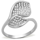 Rhodium 925 Sterling Silver Ring with AAA Grade CZ  in Clear