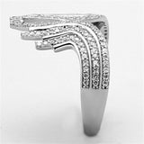Rhodium 925 Sterling Silver Ring with AAA Grade CZ  in Clear