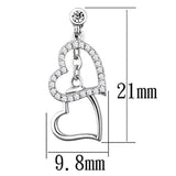 Rhodium 925 Sterling Silver Earrings with AAA Grade CZ  in Clear