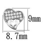 Rhodium 925 Sterling Silver Earrings with AAA Grade CZ  in Clear