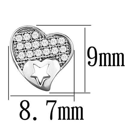 Rhodium 925 Sterling Silver Earrings with AAA Grade CZ  in Clear