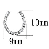 Rhodium 925 Sterling Silver Earrings with AAA Grade CZ  in Clear