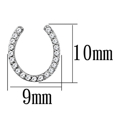 Rhodium 925 Sterling Silver Earrings with AAA Grade CZ  in Clear