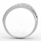Rhodium 925 Sterling Silver Ring with AAA Grade CZ  in Clear