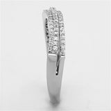 Rhodium 925 Sterling Silver Ring with AAA Grade CZ  in Clear