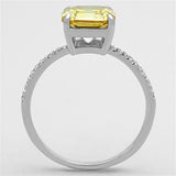 Rhodium 925 Sterling Silver Ring with Cubic  in Topaz