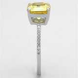 Rhodium 925 Sterling Silver Ring with Cubic  in Topaz