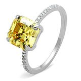 Rhodium 925 Sterling Silver Ring with Cubic  in Topaz