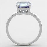 Rhodium 925 Sterling Silver Ring with Cubic  in Light Amethyst
