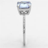 Rhodium 925 Sterling Silver Ring with Cubic  in Light Amethyst