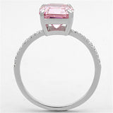 Rhodium 925 Sterling Silver Ring with Cubic  in Rose