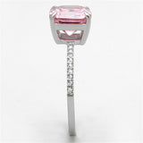 Rhodium 925 Sterling Silver Ring with Cubic  in Rose
