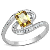 Rhodium 925 Sterling Silver Ring with AAA Grade CZ  in Champagne