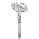 Rhodium 925 Sterling Silver Ring with AAA Grade CZ  in Clear