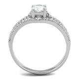 Rhodium 925 Sterling Silver Ring with AAA Grade CZ  in Clear