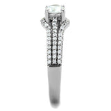 Rhodium 925 Sterling Silver Ring with AAA Grade CZ  in Clear