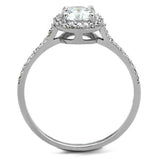 Rhodium 925 Sterling Silver Ring with AAA Grade CZ  in Clear