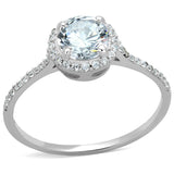 Rhodium 925 Sterling Silver Ring with AAA Grade CZ  in Clear