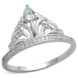 Rhodium 925 Sterling Silver Ring with AAA Grade CZ  in Clear