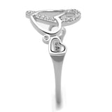 Rhodium 925 Sterling Silver Ring with AAA Grade CZ  in Clear