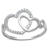 Rhodium 925 Sterling Silver Ring with AAA Grade CZ  in Clear