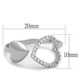 Rhodium 925 Sterling Silver Ring with AAA Grade CZ  in Clear