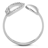 Rhodium 925 Sterling Silver Ring with AAA Grade CZ  in Clear
